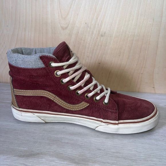 Vans SK8-Hi MTE Scotchguard Burgundy/Brown Suede Men's 8 Women's 9.5 - Picture 7 of 11